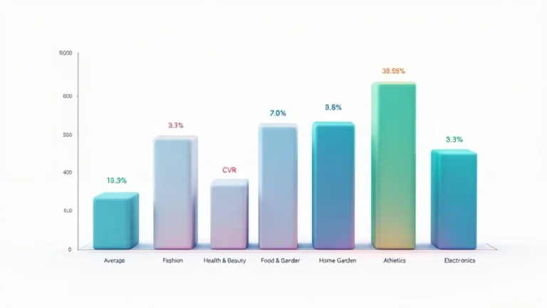 Bar chart comparing average vs top 20% Shopify conversion rates by niche