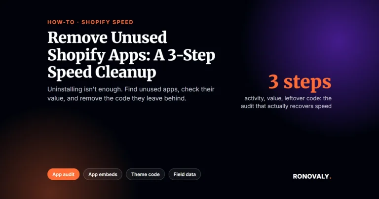 Remove unused Shopify apps: a 3-step speed cleanup that also removes leftover app code
