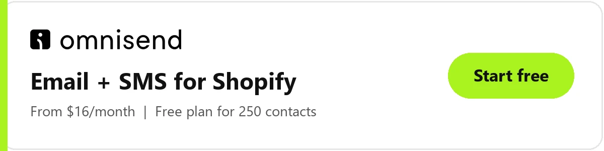 Omnisend: email and SMS for Shopify, from $16 a month, free plan available