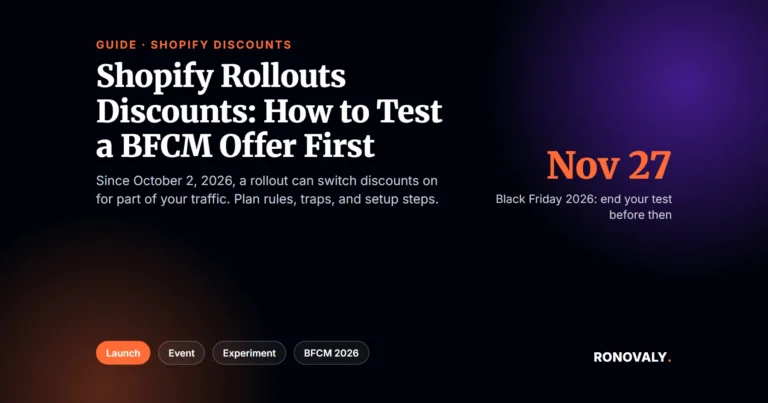 Shopify rollouts discounts: how to test a BFCM offer on part of your traffic first