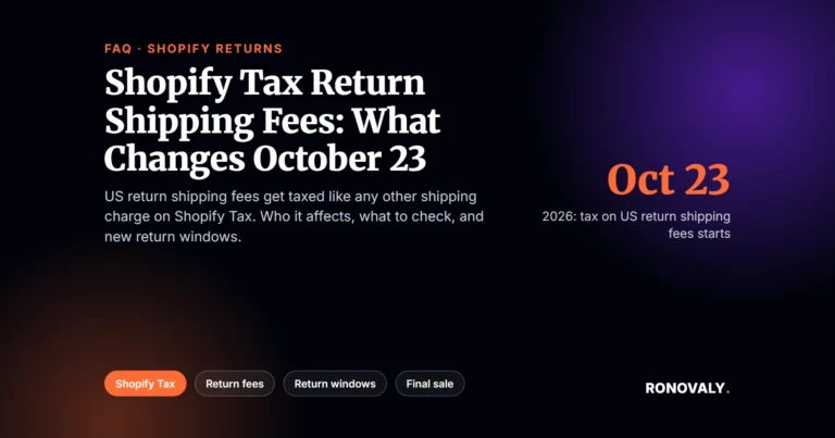 Shopify tax on return shipping fees: what changes on October 23, 2026