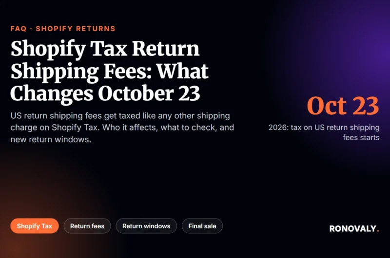 Shopify tax on return shipping fees: what changes on October 23, 2026